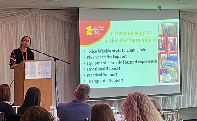 Cathy discussing the In Hospital Support Children's Heartbeat Trust offers